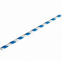 Blue Stripe Paper Straws (Box of 250) 44893