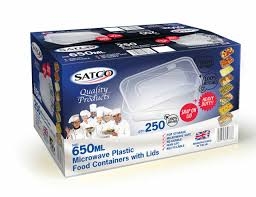 Satco 650 Microwave Containers and Lids  (Pack of 250)