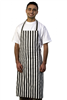 Black/White Stripe Bib Apron - One Size - A036