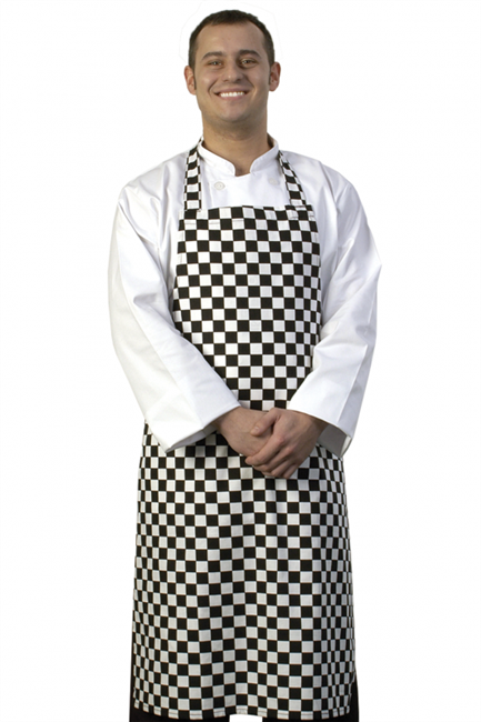 Black/White Stripe Bib Apron - One Size - A038