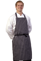 Butchers Stripe Blue Bib Apron - One Size - A040