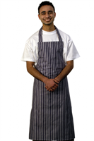 Nylon Blue White Stripe Bib Apron - One Size - A203