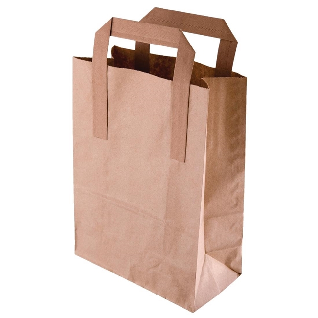 Kraft Brown Paper Carrier Bags Large (Pack of 250) - TB009